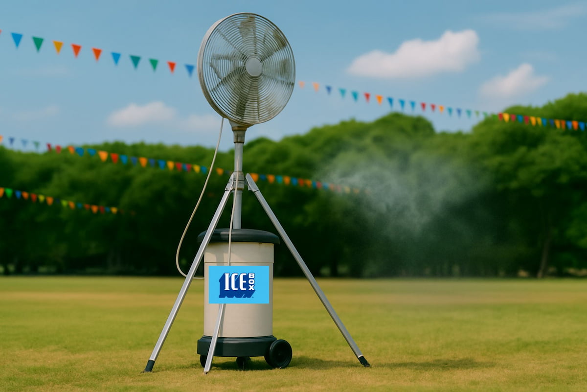 イメージ 待ち列に対しては位置されたミスト扇風機