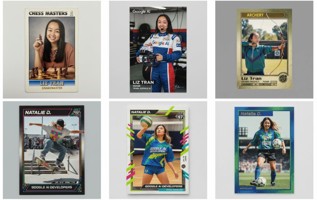 イメージ 「Nano Banana」のデモンストレーションから。同一キャラクターの多角的展開が容易になった。