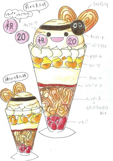 作品名:「祝20周年うなくんパフェ」