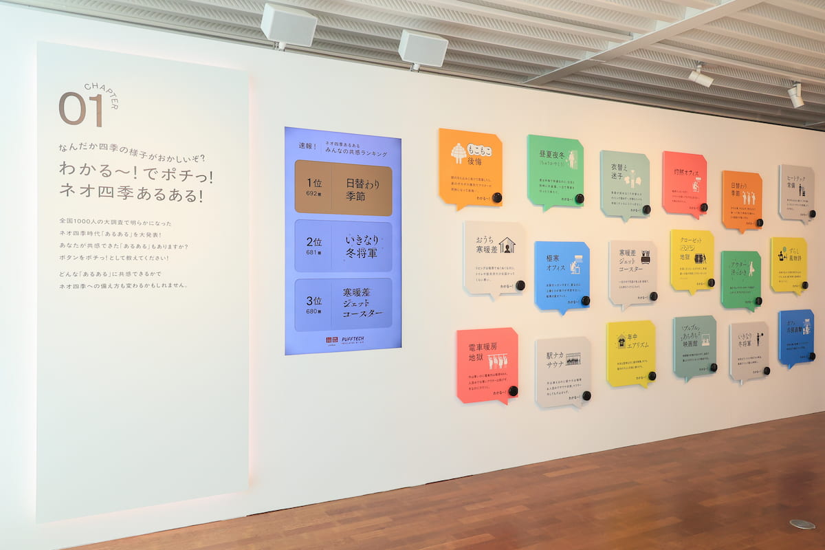 ユニクロが考えた“ネオ四季あるある”が並ぶスペース