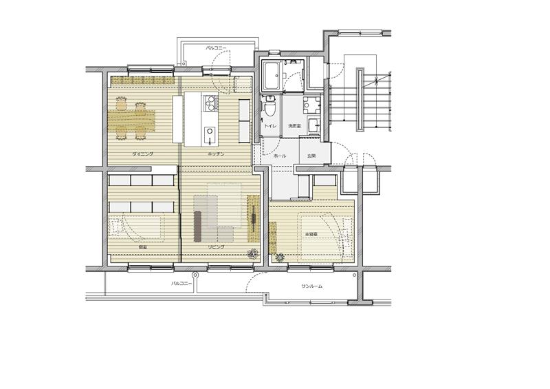 図面 アクアルーチェ北安江(石川県金沢市)のリノベーション後プランA/B