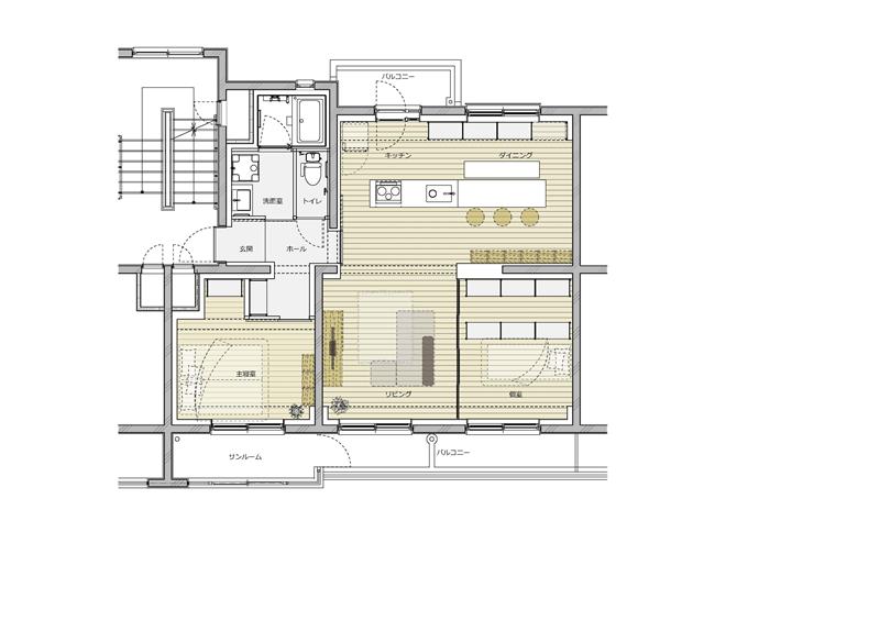 図面 アクアルーチェ北安江(石川県金沢市)のリノベーション後プランA/B