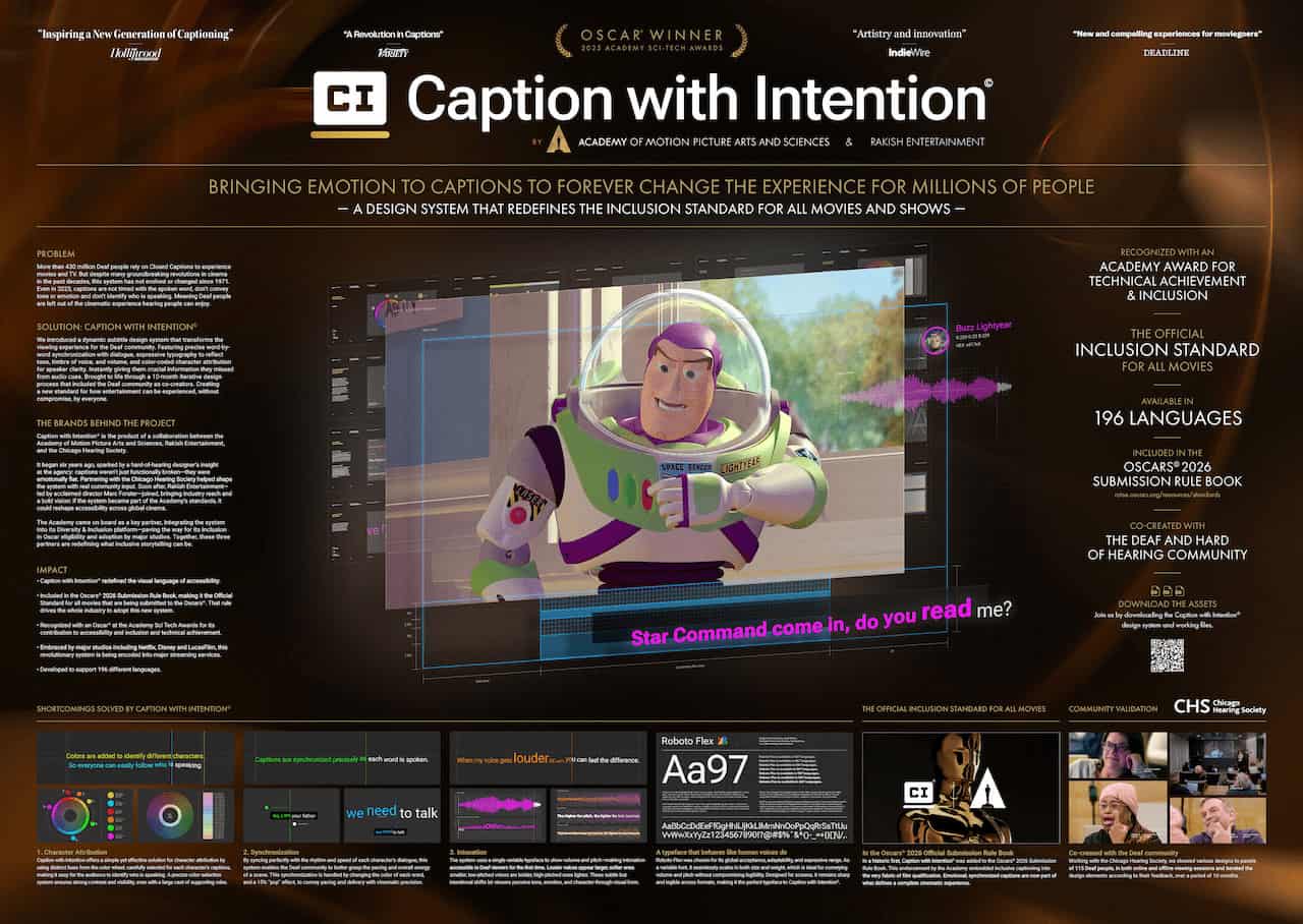 グラフィック カンヌライオンズ2025のデザイン部門でグランプリを受賞したFCB Chicagoによる「Caption with Intention」。