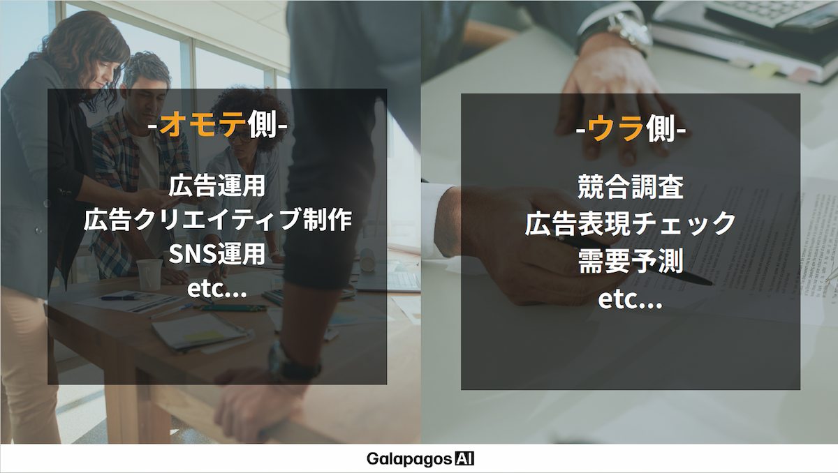 「表側」と「裏側」のAI活用