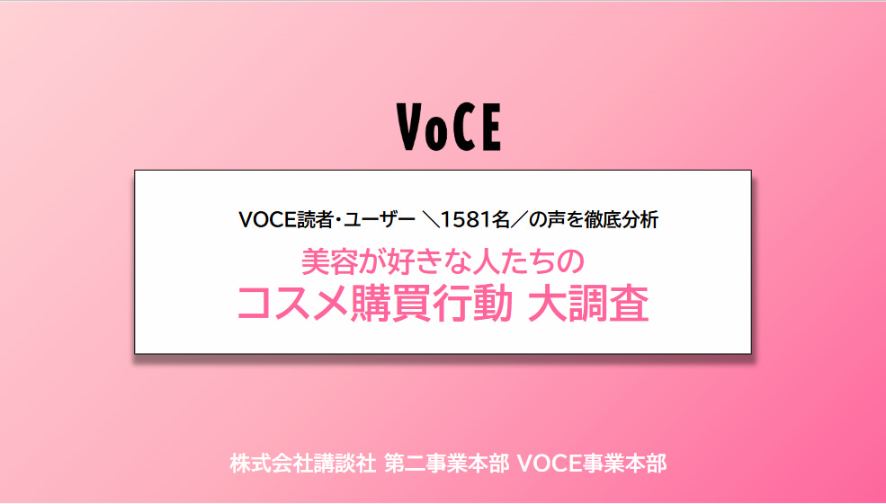 2023年に発表された「VOCE美容白書」。第2弾が2026年春に発表の予定だ。