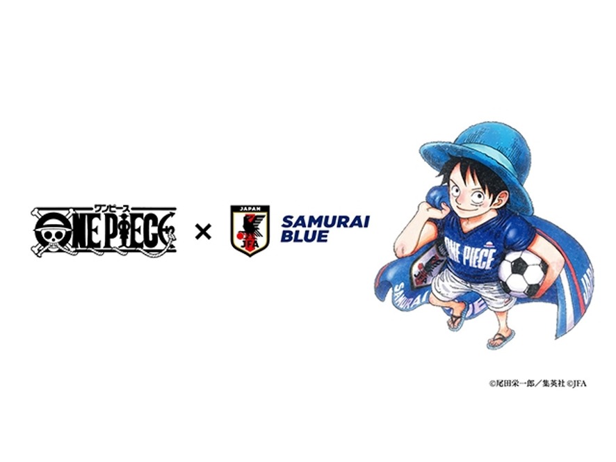 JFAは、世界的人気コミック『ONE PIECE』とSAMURAI BLUE(日本代表)のコラボレーションも実施している。『週刊少年ジャンプ』連携やコラボムービー、コラボフラッグなどが展開されている