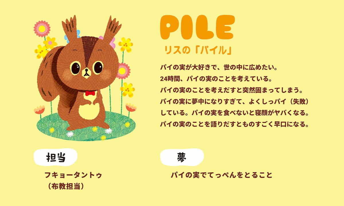 写真 ロッテのパイの実 キャラクター リスのパイル